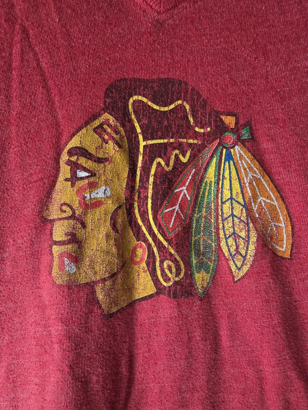 Old Time Hockey Chicago Blackhawks Newbury Collection V-Neck T-Shirt Women's XL - Picture 3 of 6